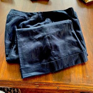 Chaps, Size 16 Linen Flat Front Pants with Wide Leg